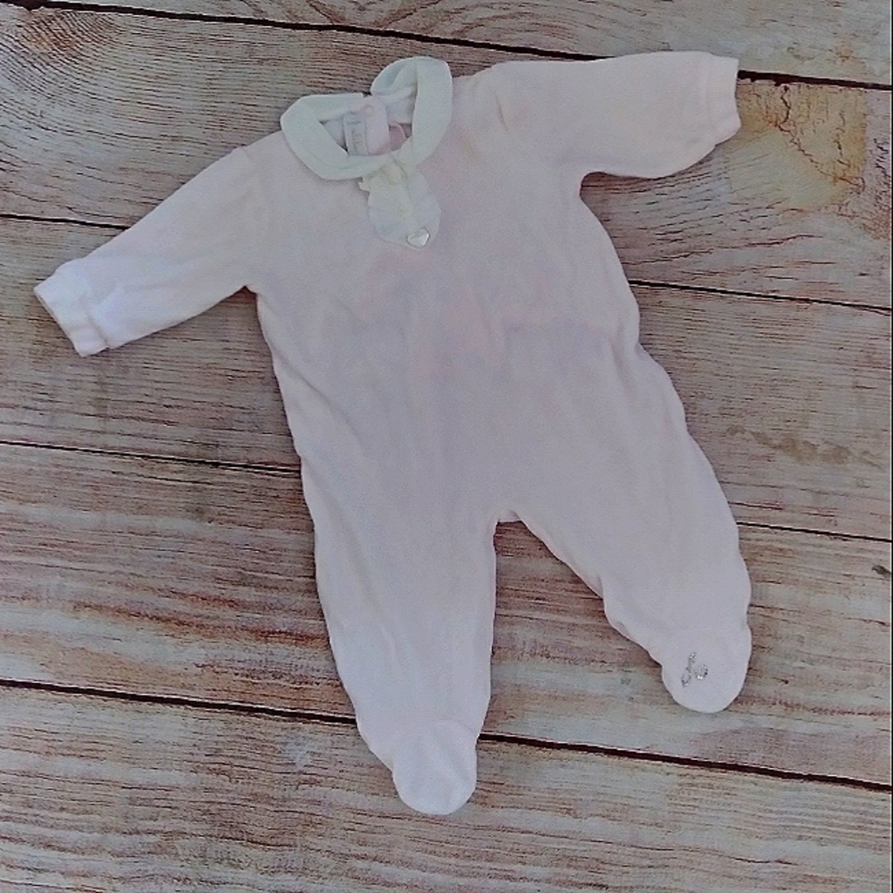 Alibama pink velour footed sleeper size 3 months